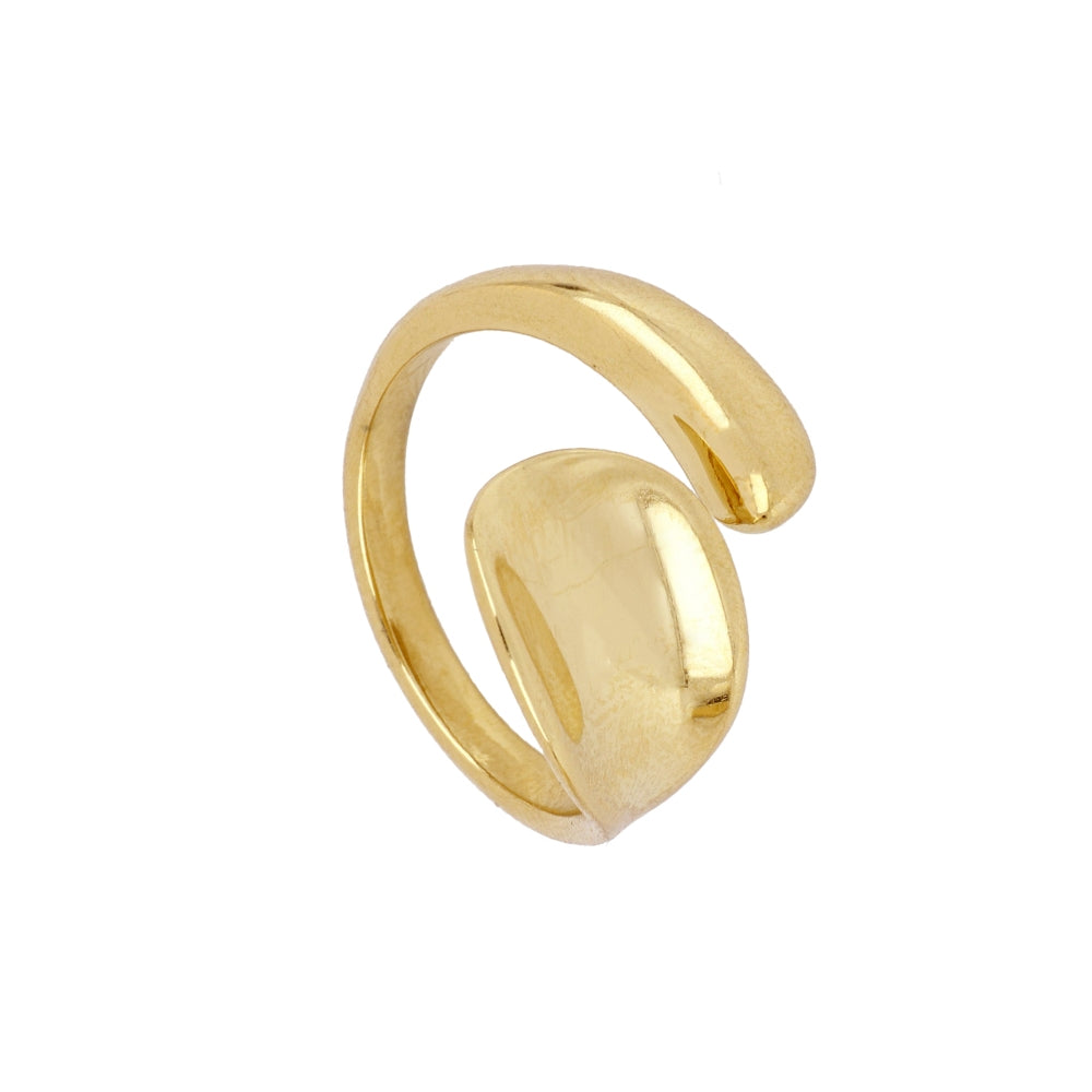 anillo dorado Ancho ajustable y resistente al agua.. está confeccionado en acero hipoalergénico con baño de oro irregular. Gold plated stainless steel waterproof adjustable ring