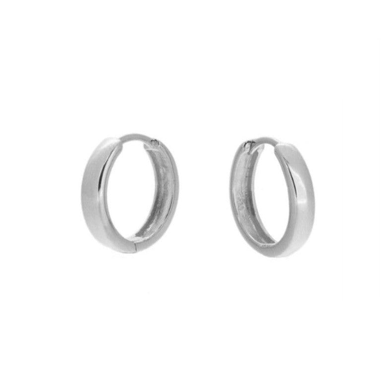 Aro básico liso de 12 mm diámetro para piercing confeccionado en plata de ley con baño de oro 18 kilates. gold plated sterling silver basic hoop earring