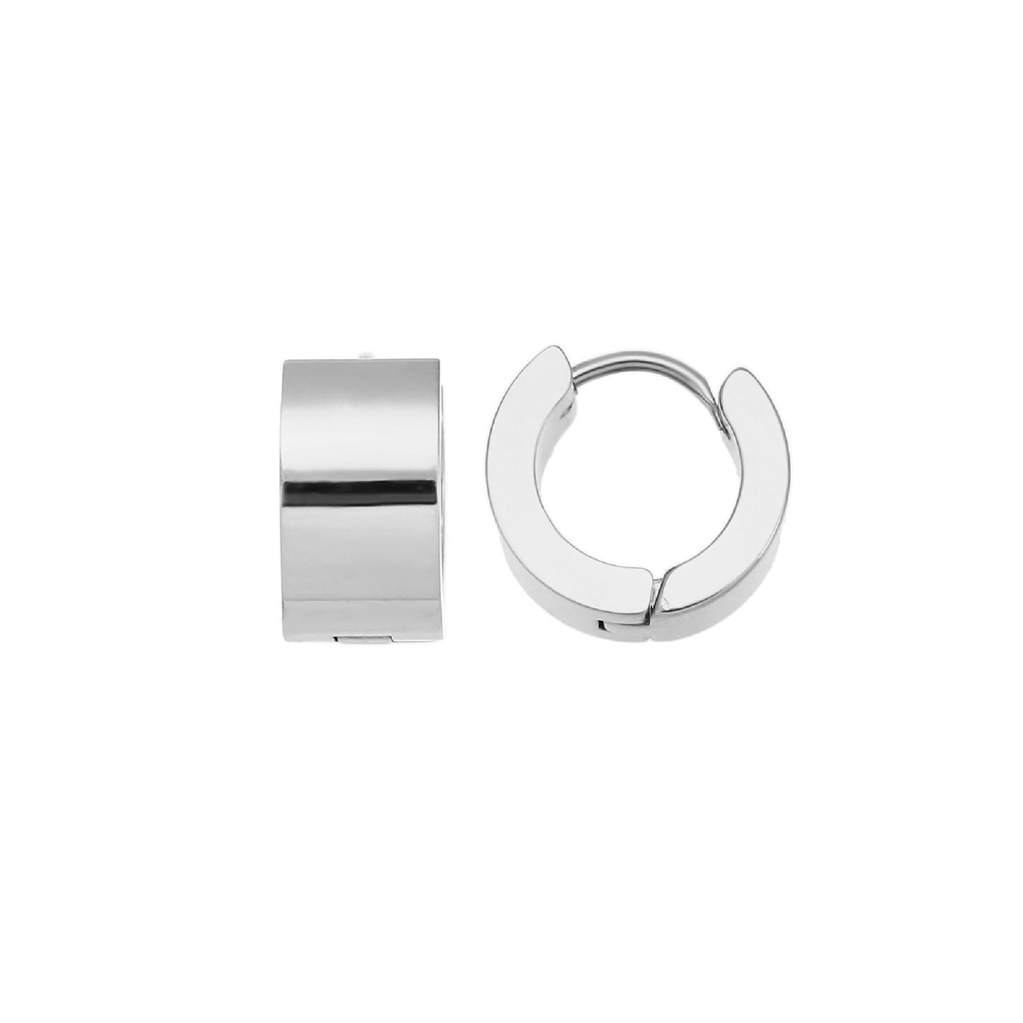 aro pequeño plano grueso piercing en acero hipoalergenico con baño de oro. Gold plated stainless steel small chunky hoop earrings