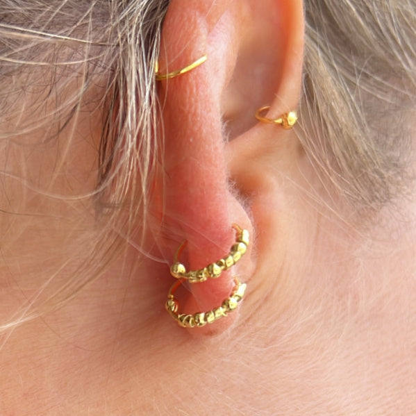 Blurry earring (silver and gold)