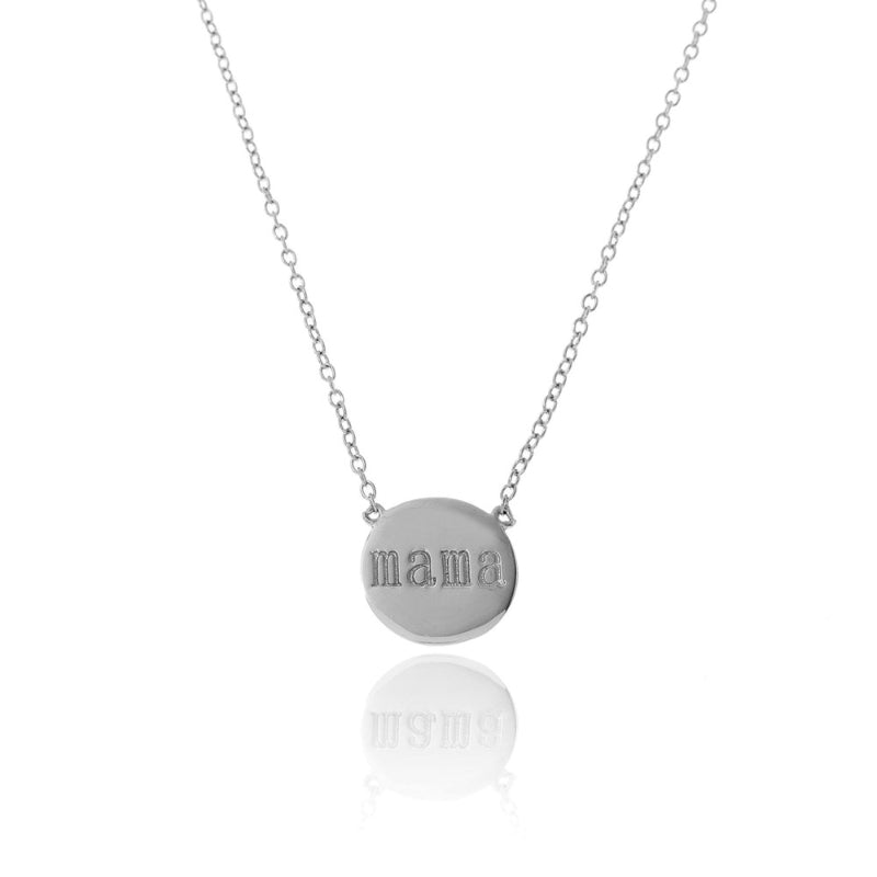 gargantilla con cadena y colgante de la palabra mamá en minúsculas confeccionada en plata de ley con baño de oro 18 kilates. El regalo perfecto para el día de la madre