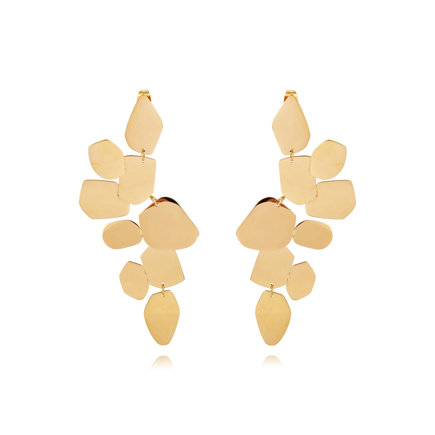 Pendientes de fiesta para invitada a boda que son convertibles 3 en 1. Tienen forma de racimo y se pueden llevar cortos o largos. Son de acero hipoalergénico y no pesan.
