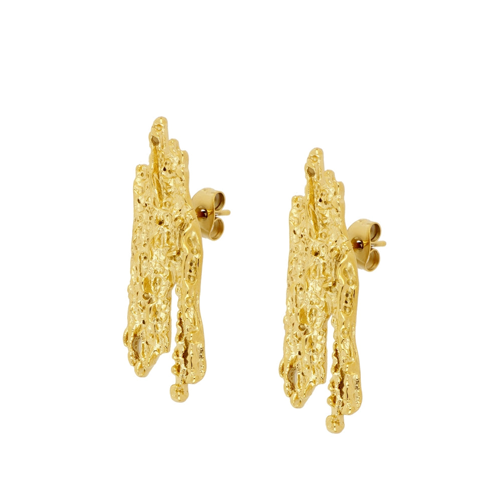 PENDIENTES de invitada a boda irregulares
ESTILO VINTAGE. Son de acero hipoalergénico 316L resistente al agua y bañado en oro. Diseño similar a los pendientes de de maria pombo por agatha paris