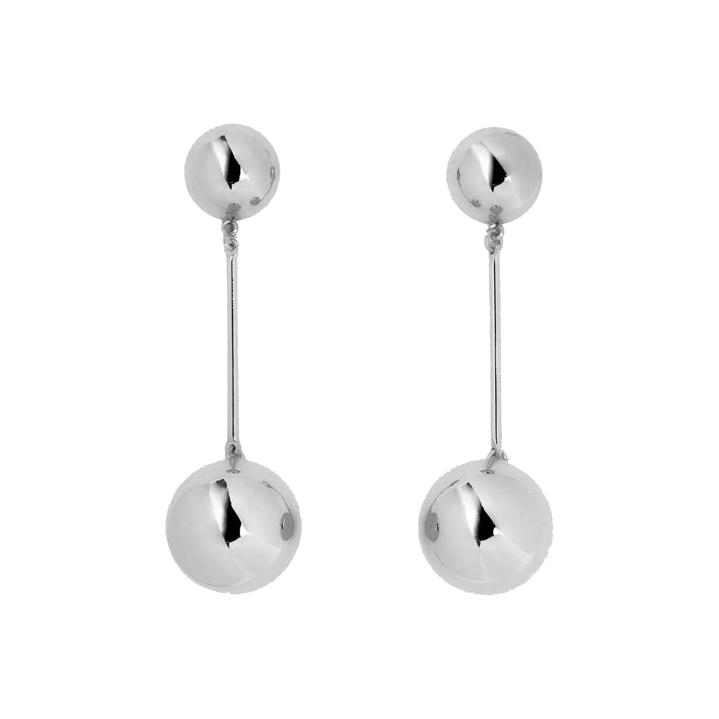 pendientes de largos de fiesta con bolas para una invitada a boda o evento. No pesan y son perfectos para lóbulo rasgado. Son de cadenas largas con círculo. Son hipoalergénicos y resistentes al agua. Gold plated stainless steel long wrecking ball earrings