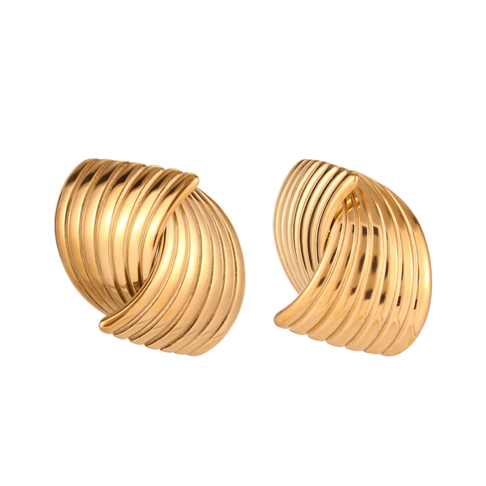 PENDIENTES GRANDES de nudo o lazo
ESTILO VINTAGE. Son de acero hipoalergénico resistente al agua y bañado en oro. Diseño similar a los pendientes de de maria pombo por agatha paris