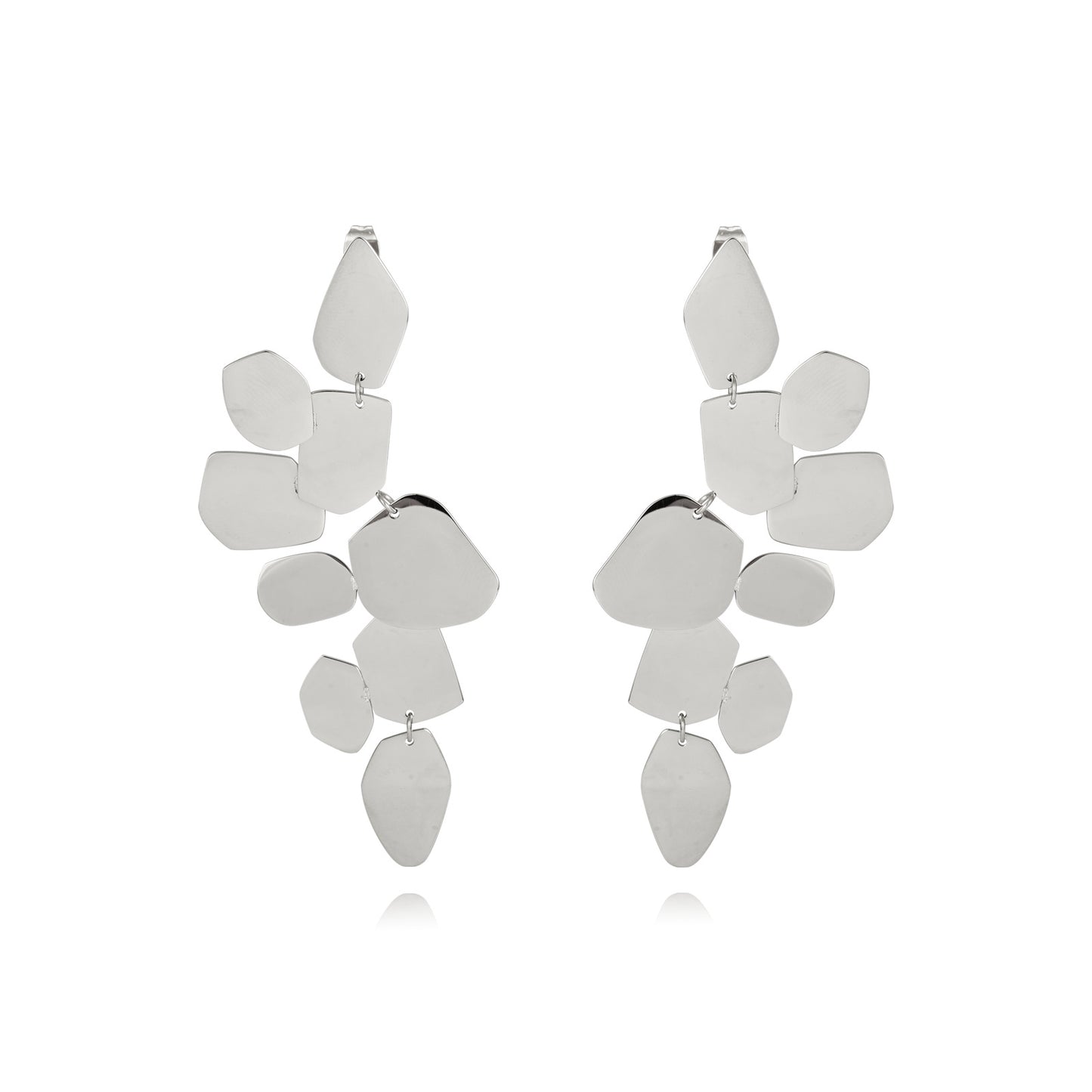 Pendientes de fiesta para invitada a boda que son convertibles 3 en 1. Tienen forma de racimo y se pueden llevar cortos o largos. Son de acero hipoalergénico y no pesan.