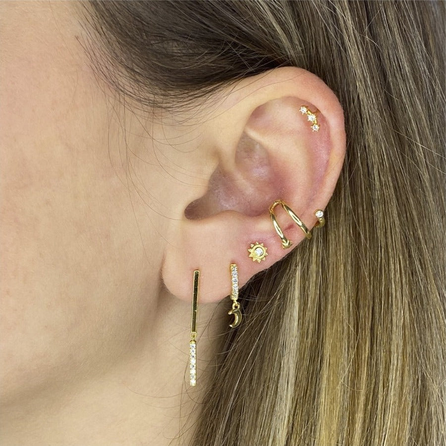 Andromeda Piercing (silver and gold)