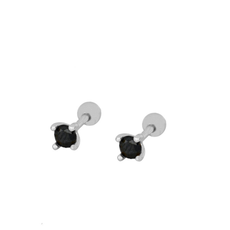 mini piercing pequeñito de brillante redondo con cierre de bola de rosca. Anti alergico ó hipoalergénico porque está confeccionado en plata de ley con baño de oro. Perfecto para helix, tragus, anti helix, daith, conch. Gold plated anti allergic piercing earring
