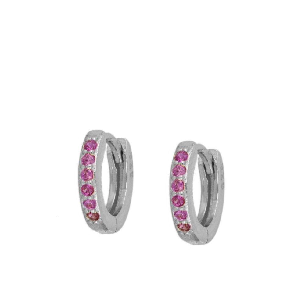 Pink earrings (silver and gold)