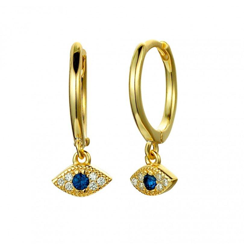 Evil Eye earrings silver and gold