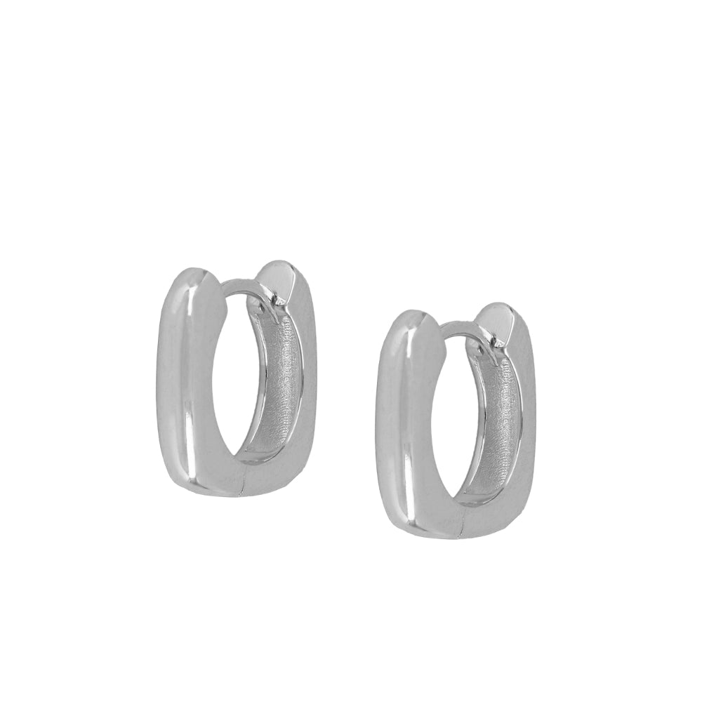 pendientes de aro cuadrado grueso confeccionados en plata de ley con baño de oro 18 kilates. gold plated sterling silver chunky hoop earrings