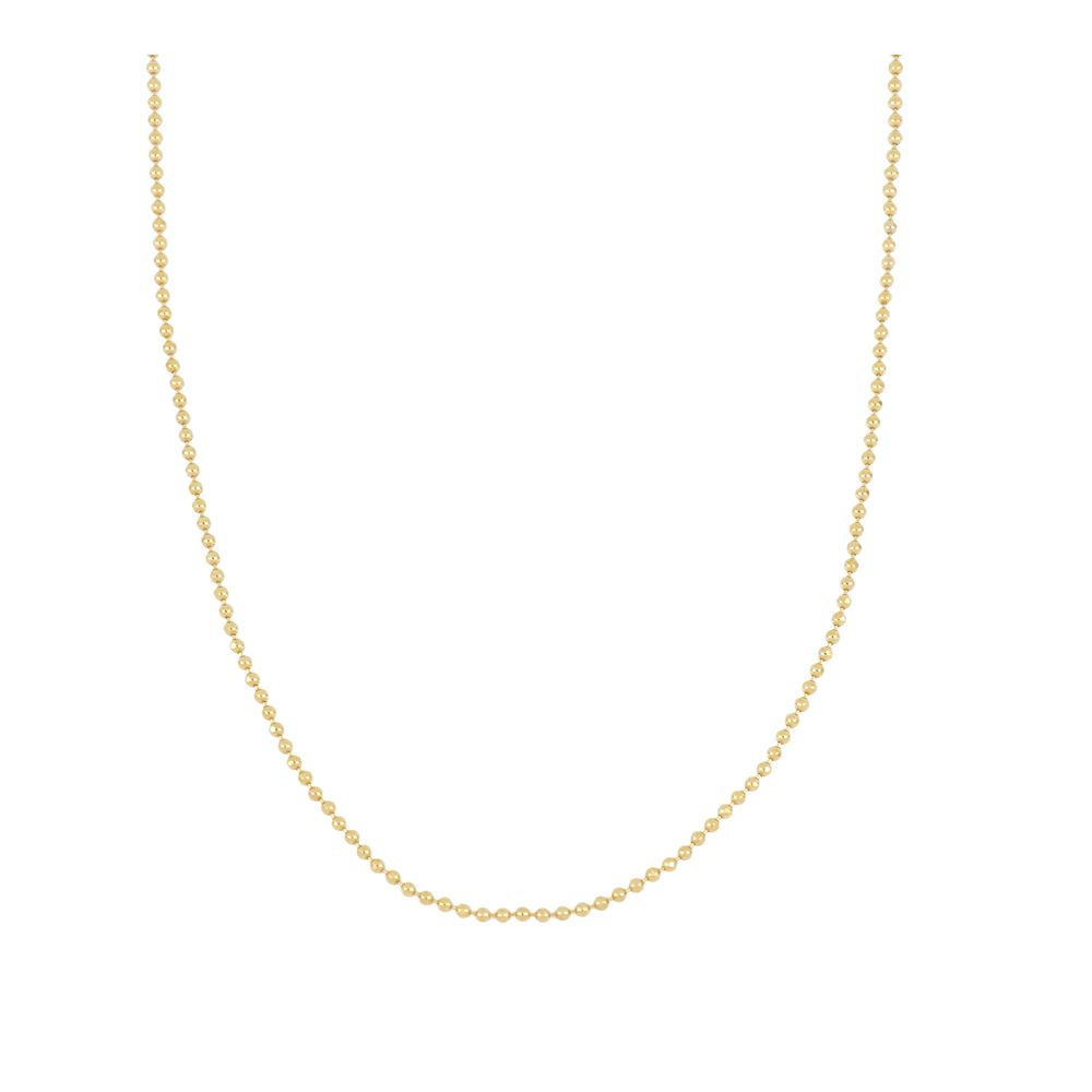 gargantilla o cadena sencilla para personalizar que está confeccionada en plata de ley con baño de oro 18 kilates. Gold plated sterling silver basic chain necklace