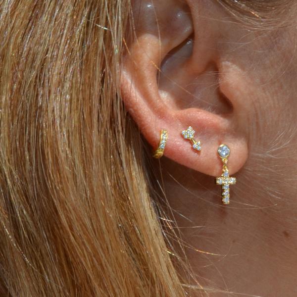 Micro aritos Circonitas 8 mm (plata y oro)
