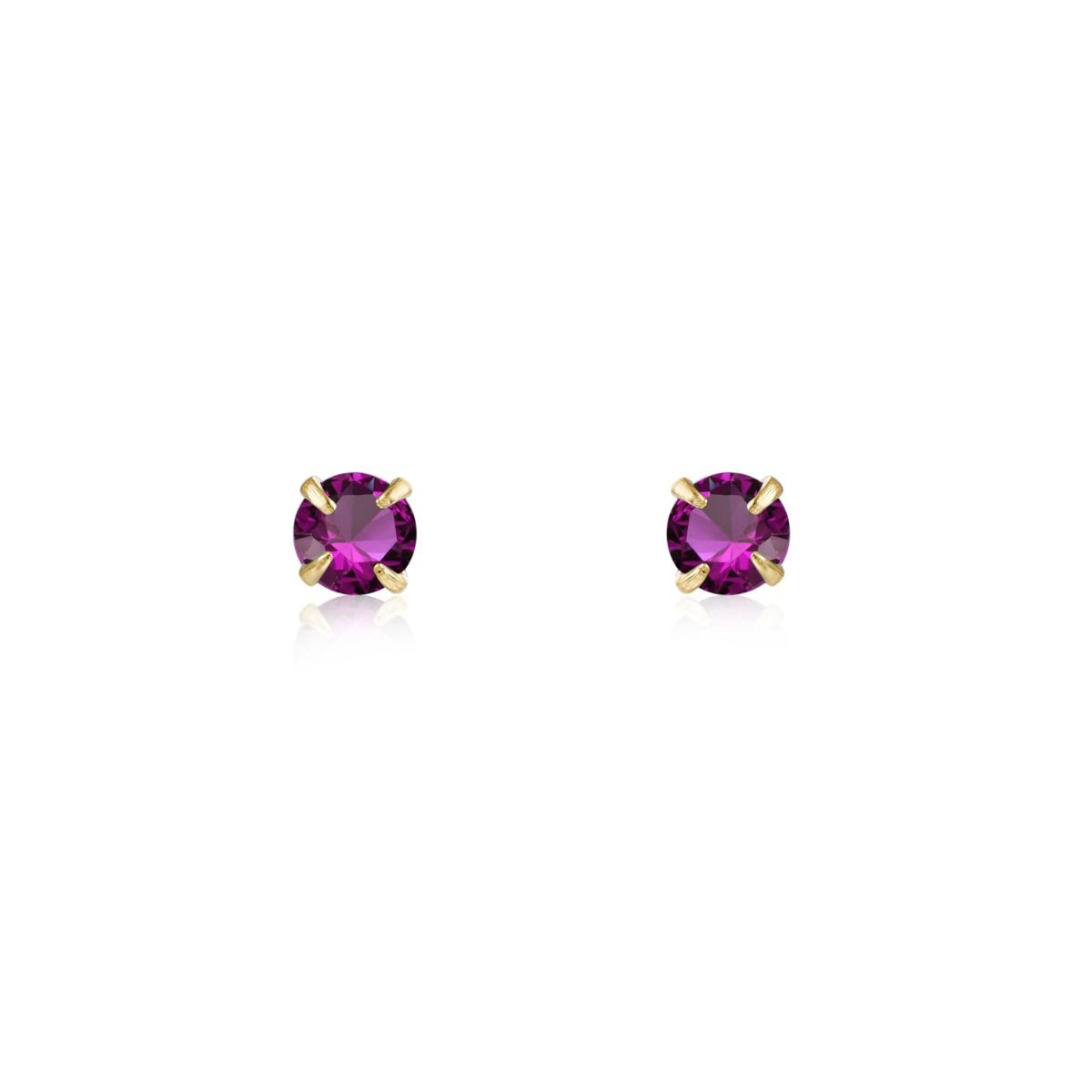 pequeños pendientes mini de brillantes con colores rosa fucsia azul verde y morado para piercing confeccionados en plata de ley con baño de oro 18 kilates. Gold plated sterling silver multi color blue green purple pink tiny small earrings for piercing