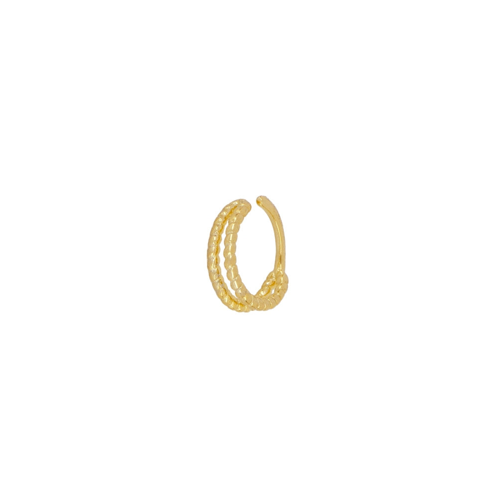 Double hoop piercing (silver and gold)