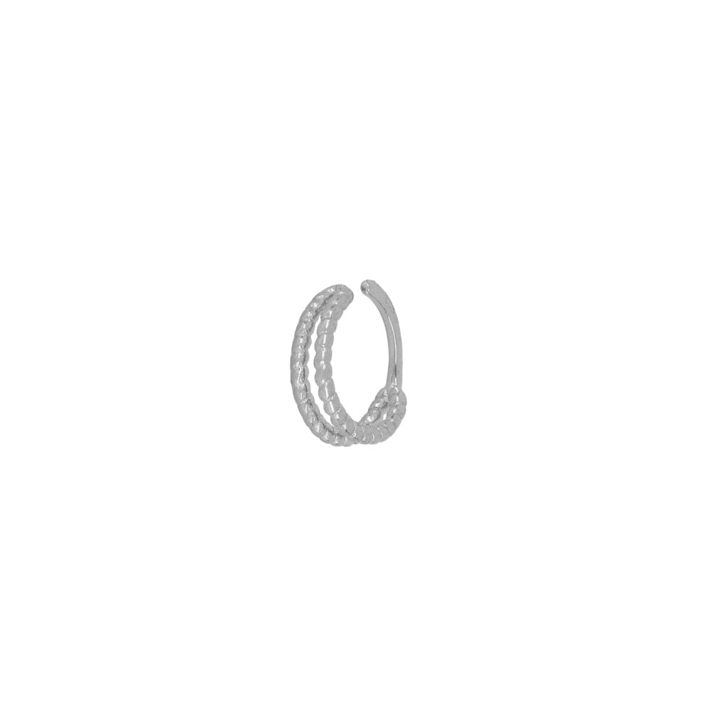 Double hoop piercing (silver and gold)