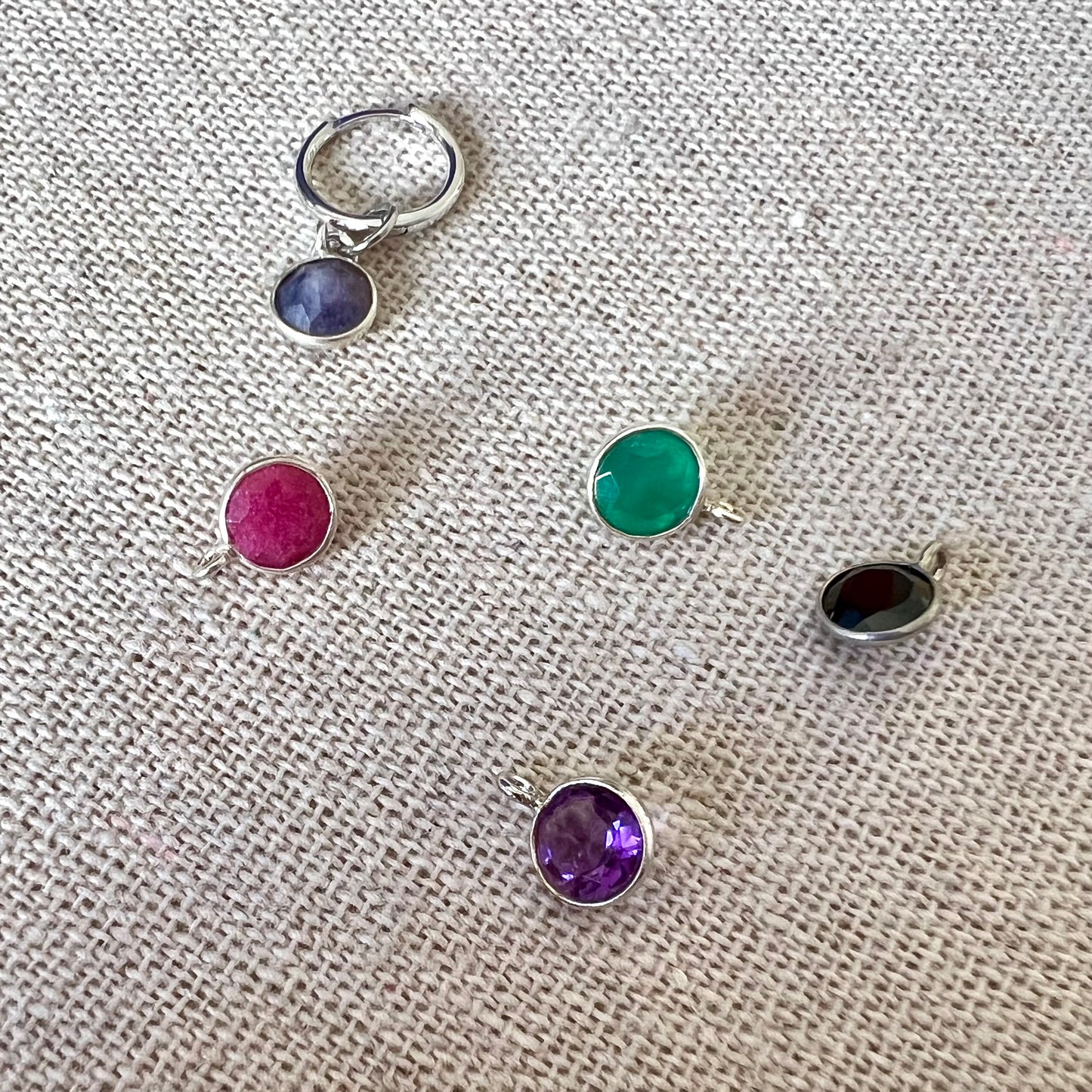 Colgante Calcedonia verde (plata y oro)