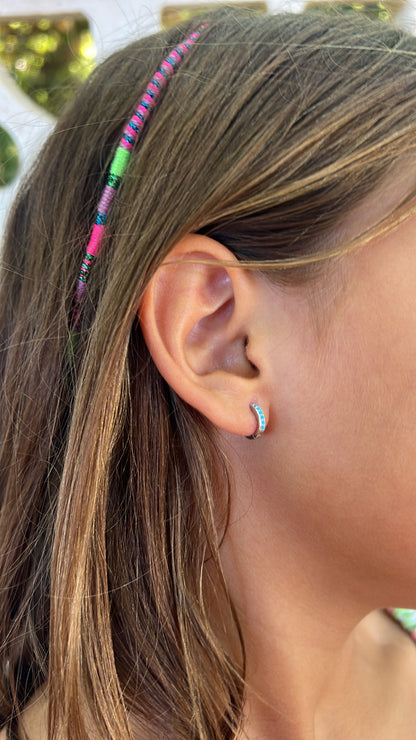Turquoise earrings (silver and gold)