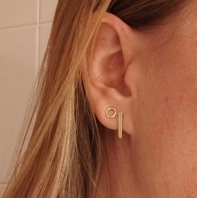 Mini Circle earrings (silver and gold)