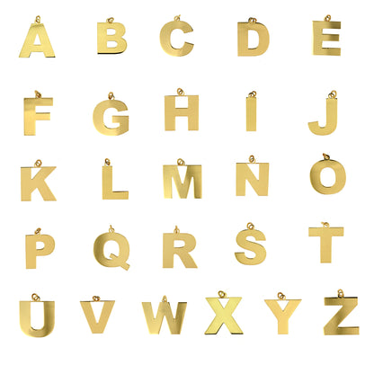 colgante de letra grande dorado o plateado para personalizar tu cadena o collar. Especial para regalo por el día de la madre o para adolescentes.