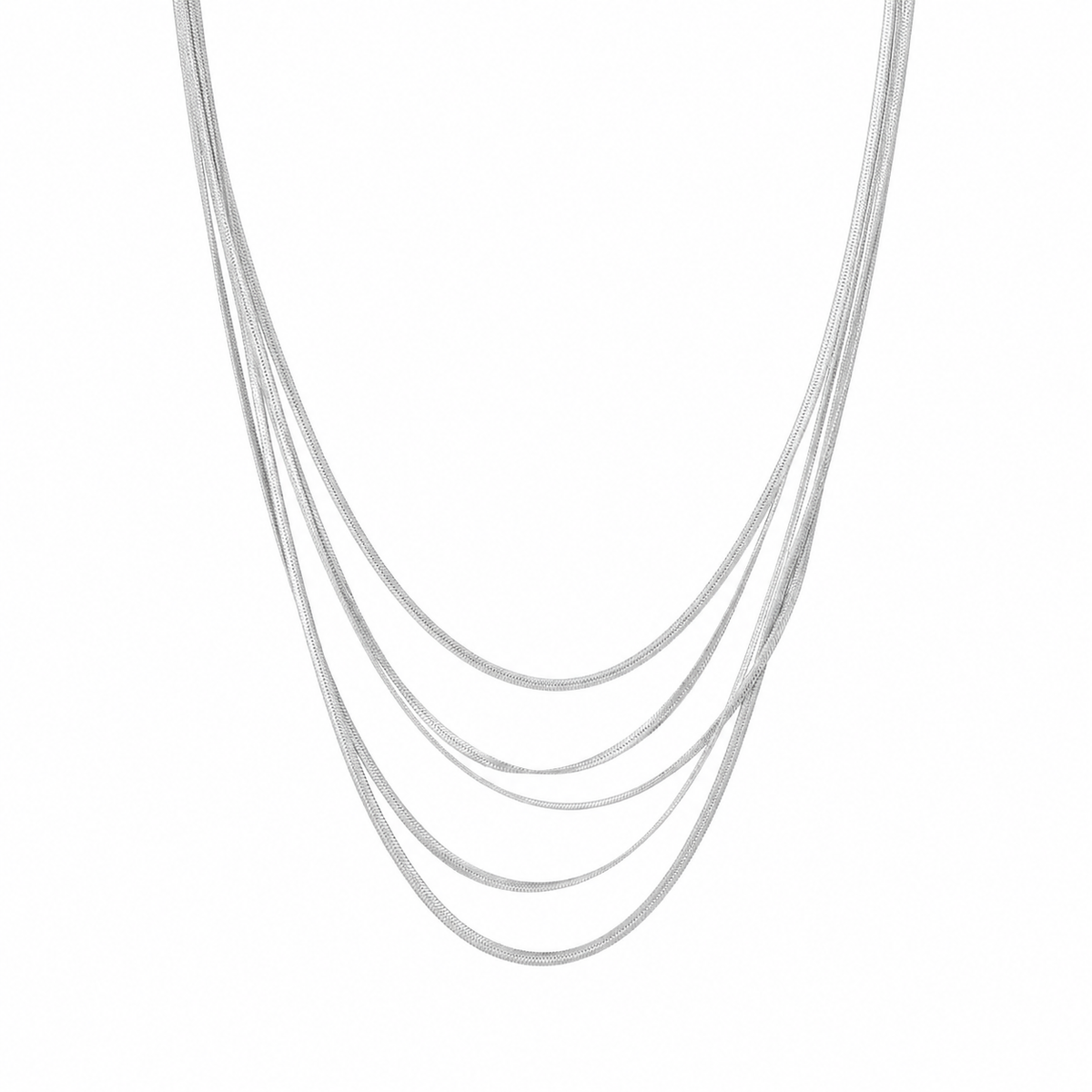 collar triple boho para adolescente o mujer joven que lleve escote palabra de honor, escote en v o escote pronunciado. es de 3 cadenas con bolitas. ideal para looks de noche o de fiesta. Es de acero hipoalergénico dorado o plateado y resistente al agua