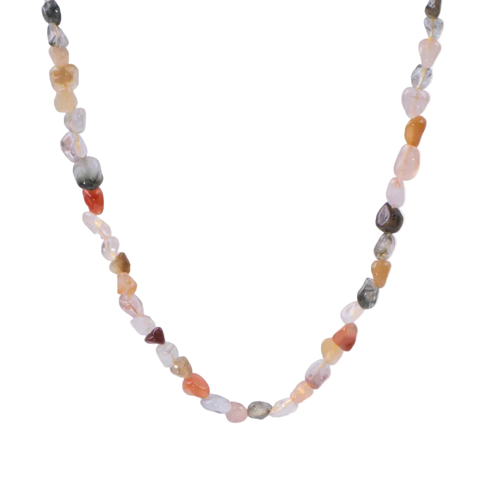 collar estilo boho de piedra mineral natural ágata roja. Ideal para verano, para regalar en el día de la madre y para llevar a la playa