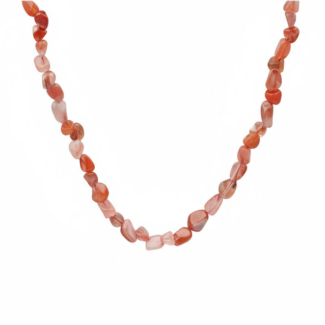 collar estilo boho de piedra mineral natural ágata roja. Ideal para verano, para regalar en el día de la madre y para llevar a la playa