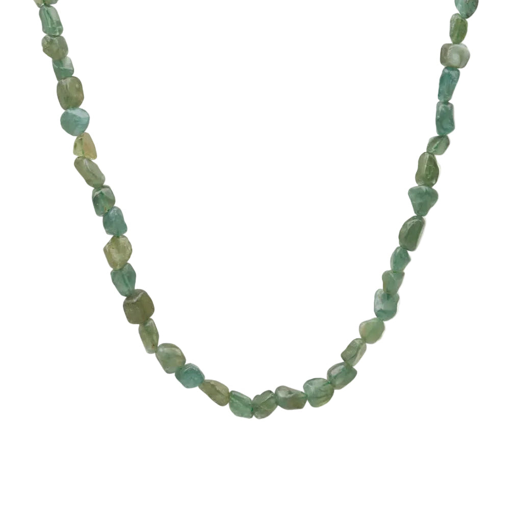 collar estilo boho de piedra mineral natural epidota verde. Ideal para verano, para regalar en el día de la madre y para llevar a la playa