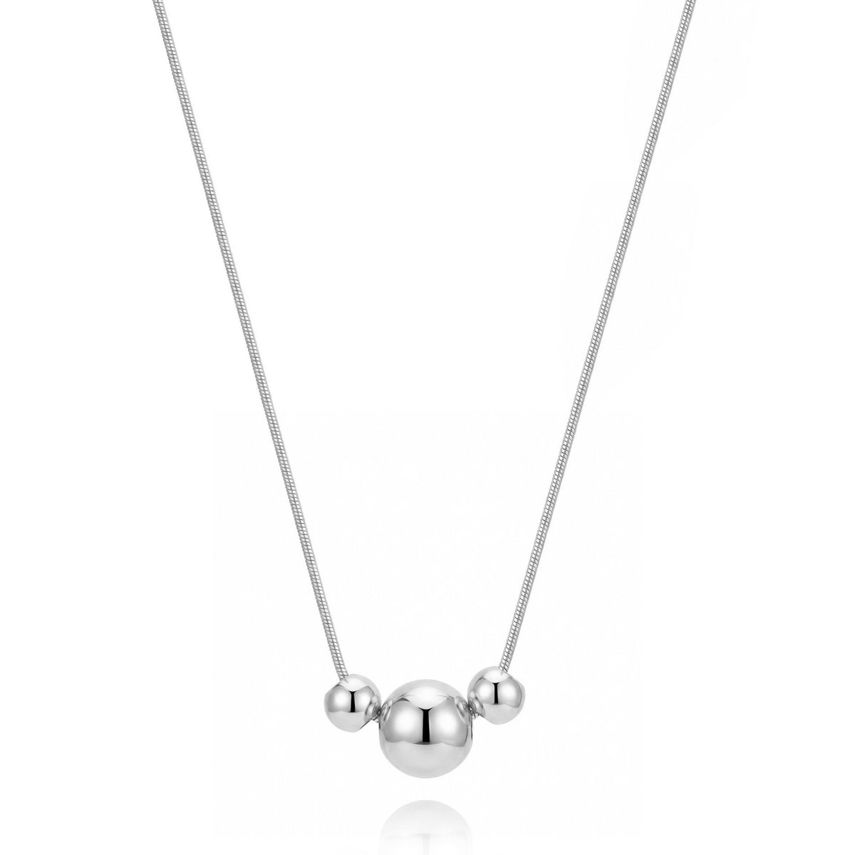 gargantilla boho para adolescente o mujer joven que lleve escote en v o escote pronunciado. es de cadena con bolas colgantes. ideal para looks de noche o de fiesta. Es de acero hipoalergénico dorado o plateado y resistente al agua