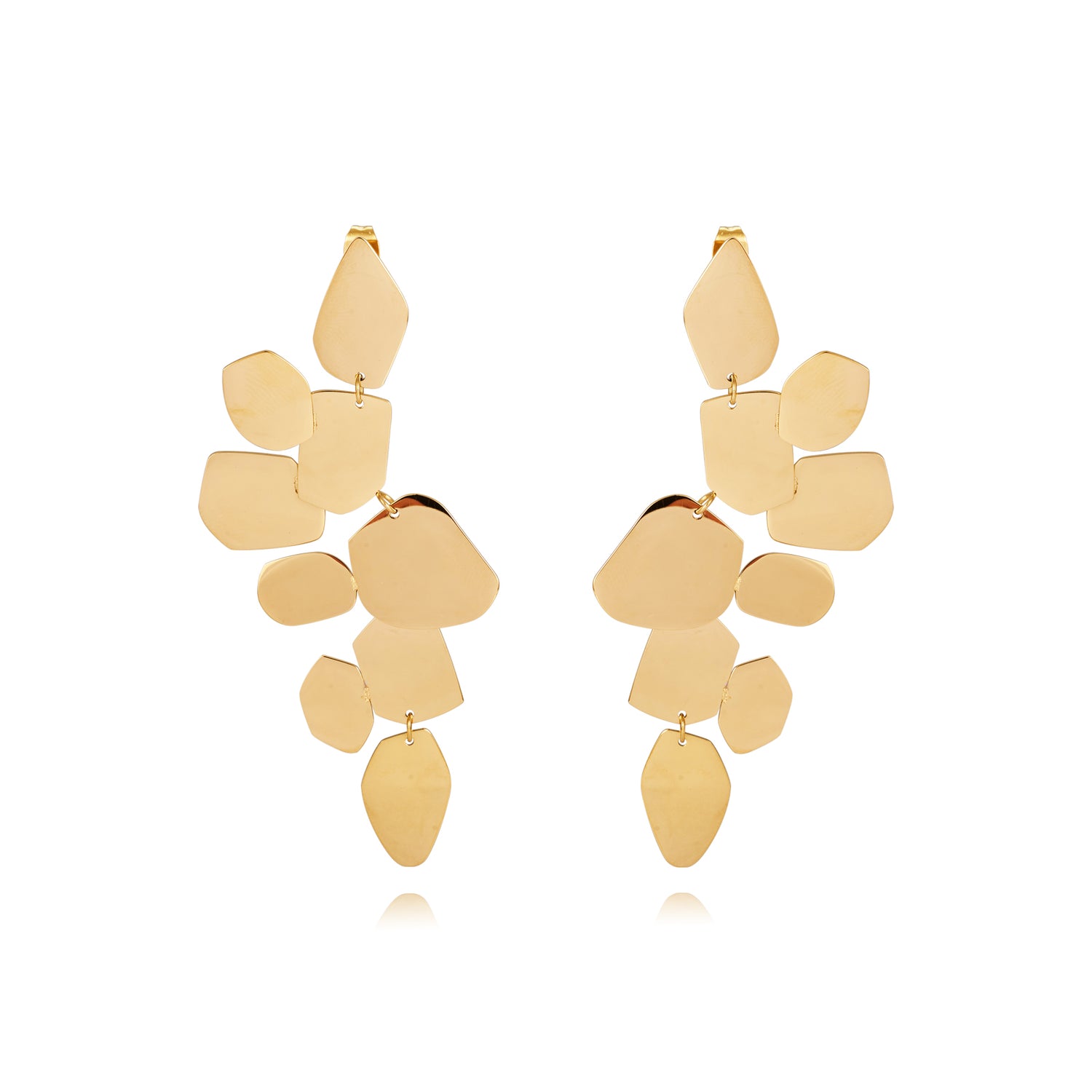 Pendientes de fiesta para invitada a boda que son convertibles 3 en 1. Tienen forma de racimo y se pueden llevar cortos o largos. Son de acero hipoalergénico y no pesan.