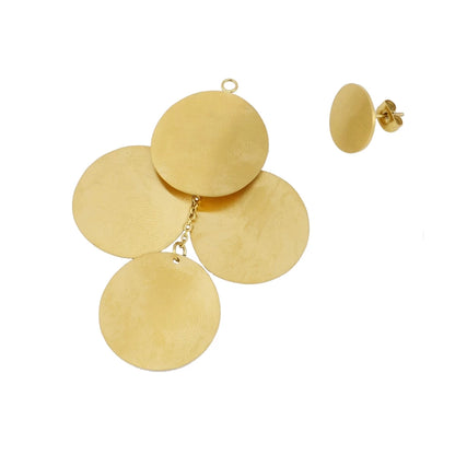 pendientes largos y grandes convertibles 2 en 1. Son de acero hipoalergénico resistente al agua y no pesan. Acabados en dorado y plateado. Perfectos para invitada a boda y eventos, o para fiestas de navidad y salir por la noche