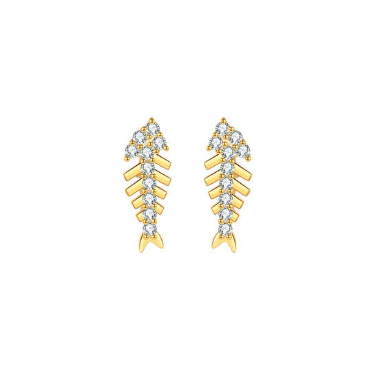 pendientes para verano de RASPA DE PEZ. Son perfectos para piercing y el material es de plata de ley con baño de oro 18 kilates. gold plated sterling silver sunglasses earrings