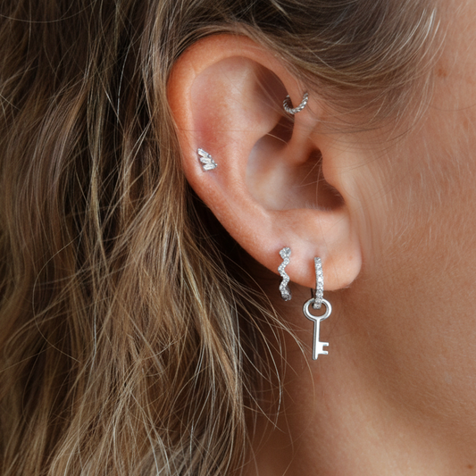 Aritos Zig Zag (oro y plata)