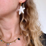 Starfish earrings (silver and gold)