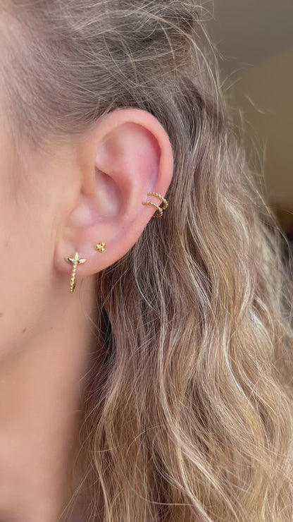 Pendientes Lis bolitas (plata y oro)