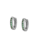 Green earrings (silver and gold)