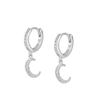 Zircon moon earrings (gold and silver)