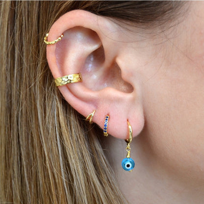 Blue earrings (silver and gold)