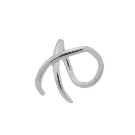ear cuff cruzado en plata de ley 925 para llevar como un pendiente en el cartílago sin agujero