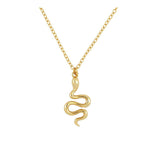 GARGANTIlla o collar con colgante de SERPIENTE que está confeccionada en plata de ley con baño de oro 18 kilates. Gold plated sterling silver sNAKE necklace