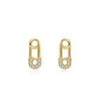 Mini safety pin earring (silver and gold)